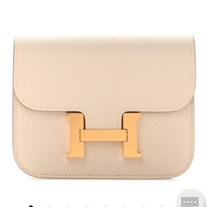 Hermès Epsom (CRAIE)  Constance Cream&Gold crossbody/Clutch /Wallet